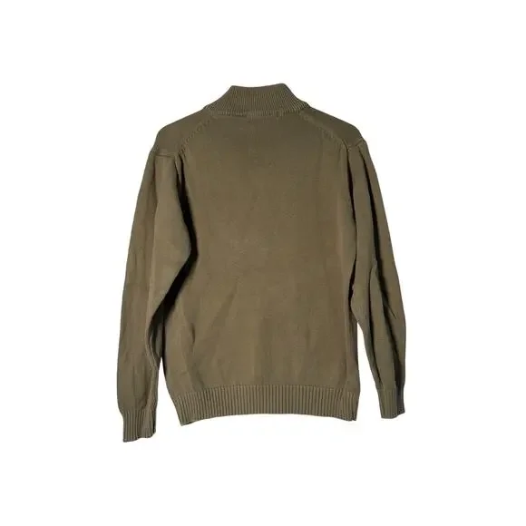 Oscar de la Renta 1/4 Zip Sweater Mens Green VTG Y2K Knit 90s Winter Casual - Picture 2 of 6